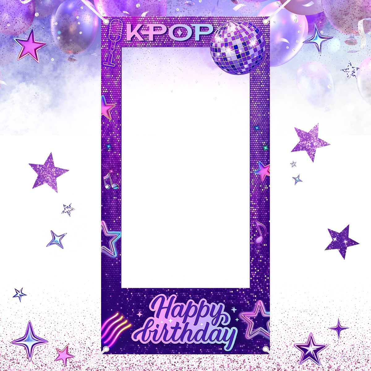 1pc Purple K-POP Photo Frame B - Photo Booth Frame ulasan dan harga