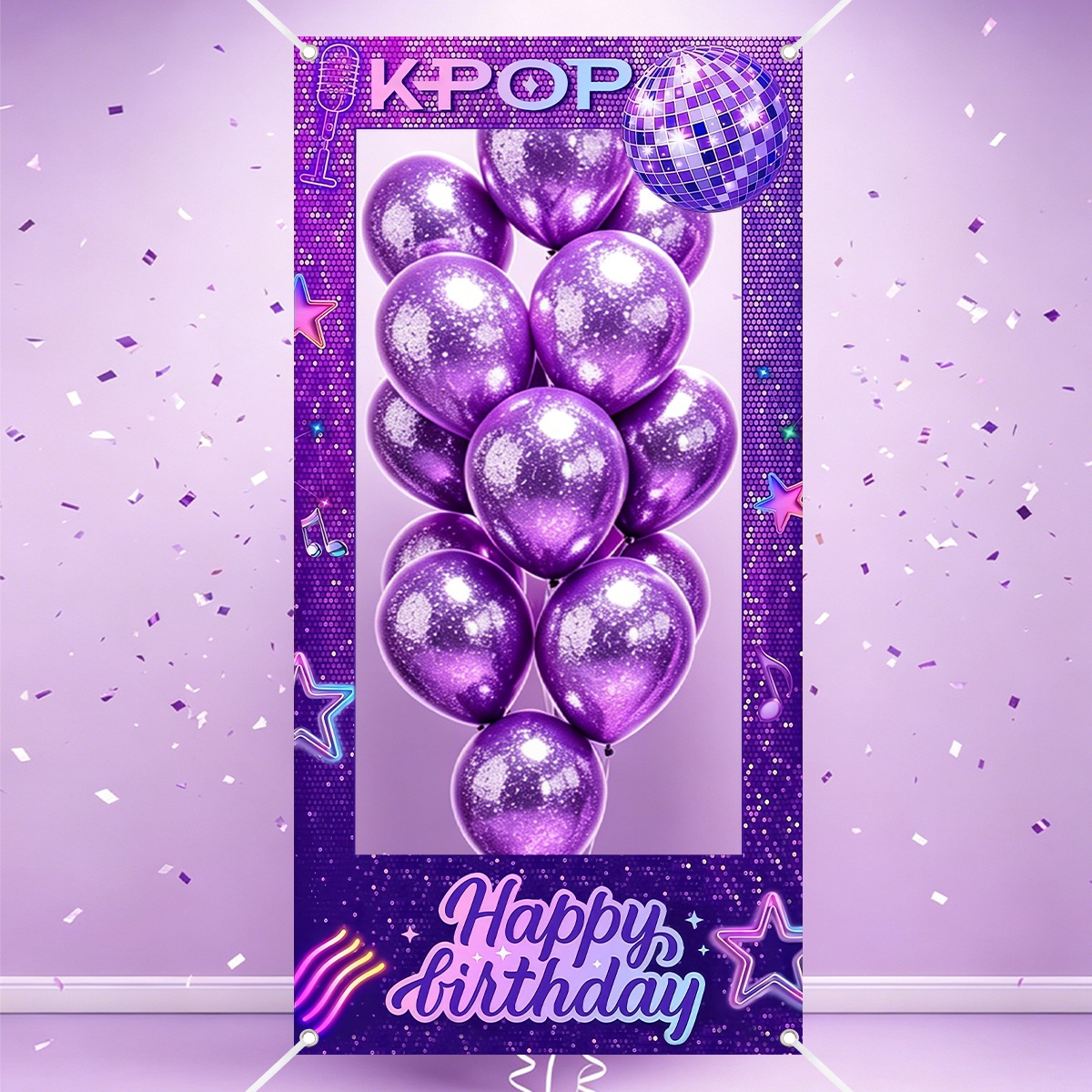 1pc Purple K-POP Photo Frame B - Photo Booth Frame ulasan dan harga