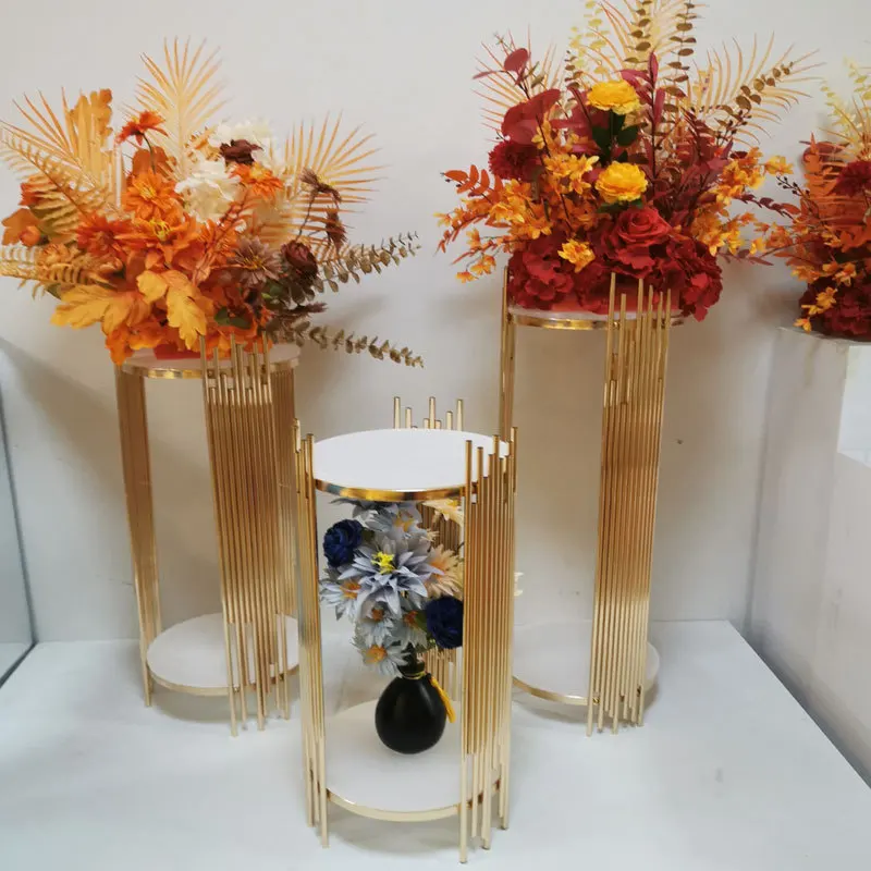 Gold Round Metal Plinths Weddi - Dessert Table Backdrop ulasan dan harga