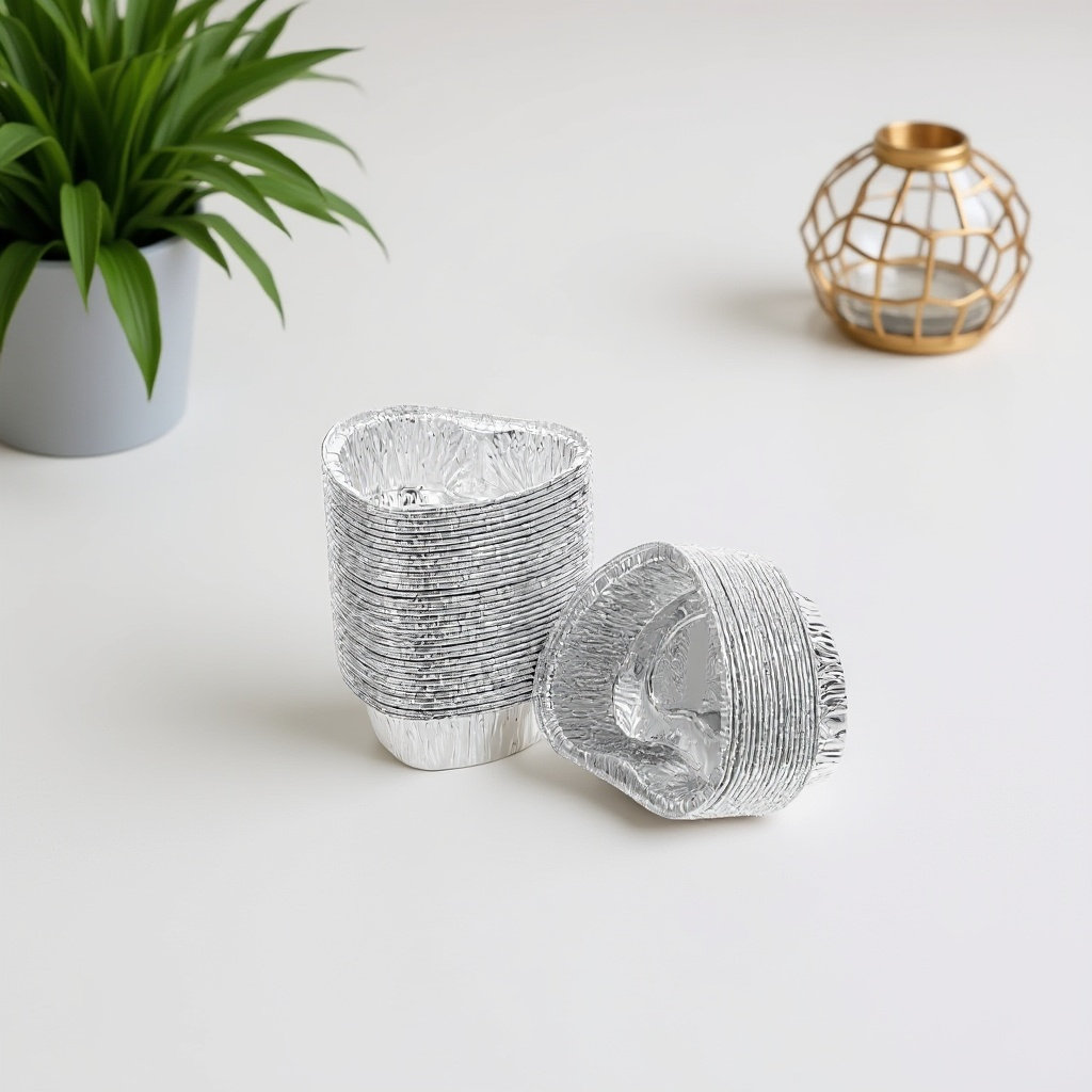 50Pcs Aluminum Foil Tart Molds - Plastic Cup 50Pcs ulasan dan harga