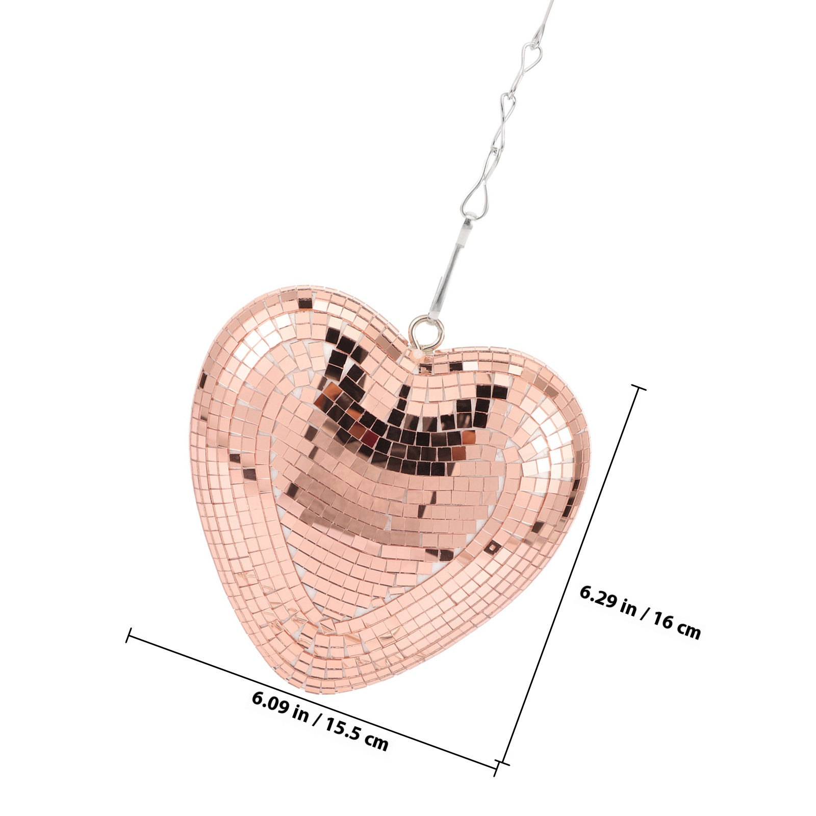 Hanging Heart Disco Ball Decor - Event Party Shop ulasan dan harga