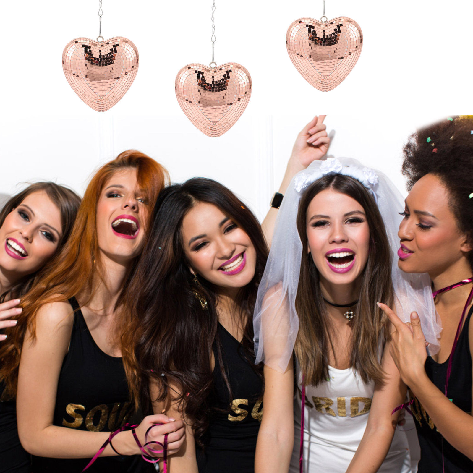 Hanging Heart Disco Ball Decor - Event Party Shop ulasan dan harga