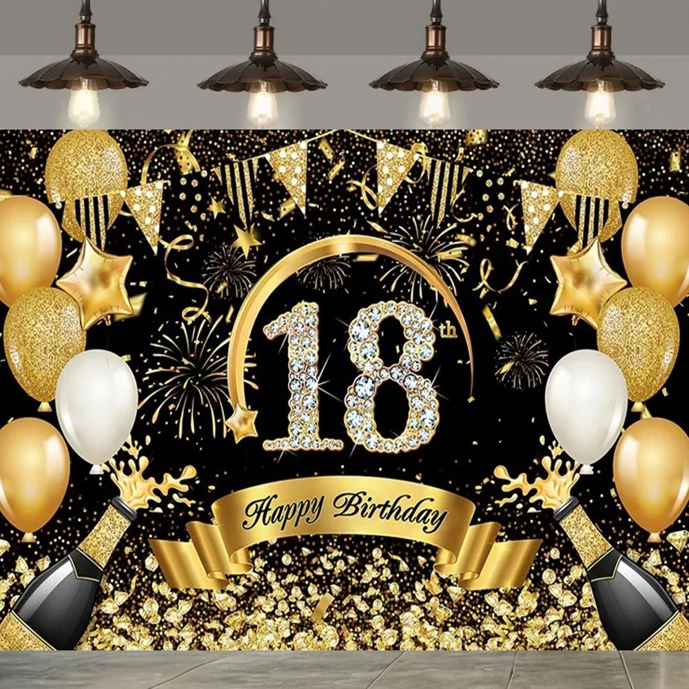 Black Gold Balloon Star Paper  - Party Banner Gold ulasan dan harga