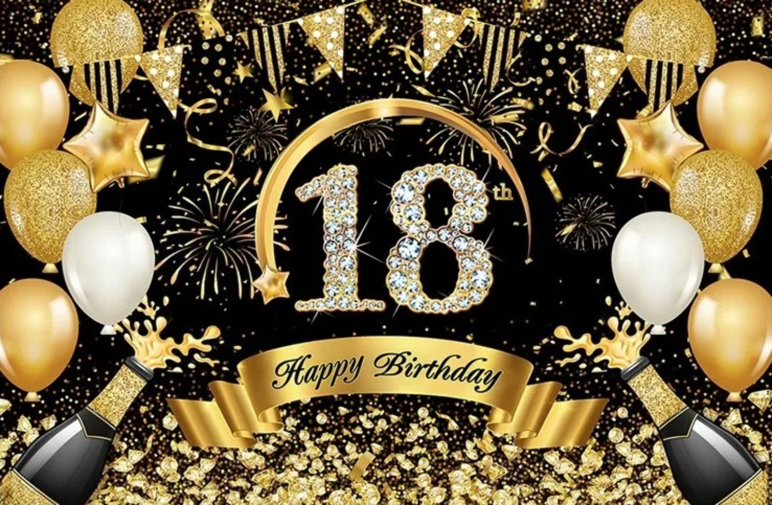 Black Gold Balloon Star Paper  - Party Banner Gold ulasan dan harga