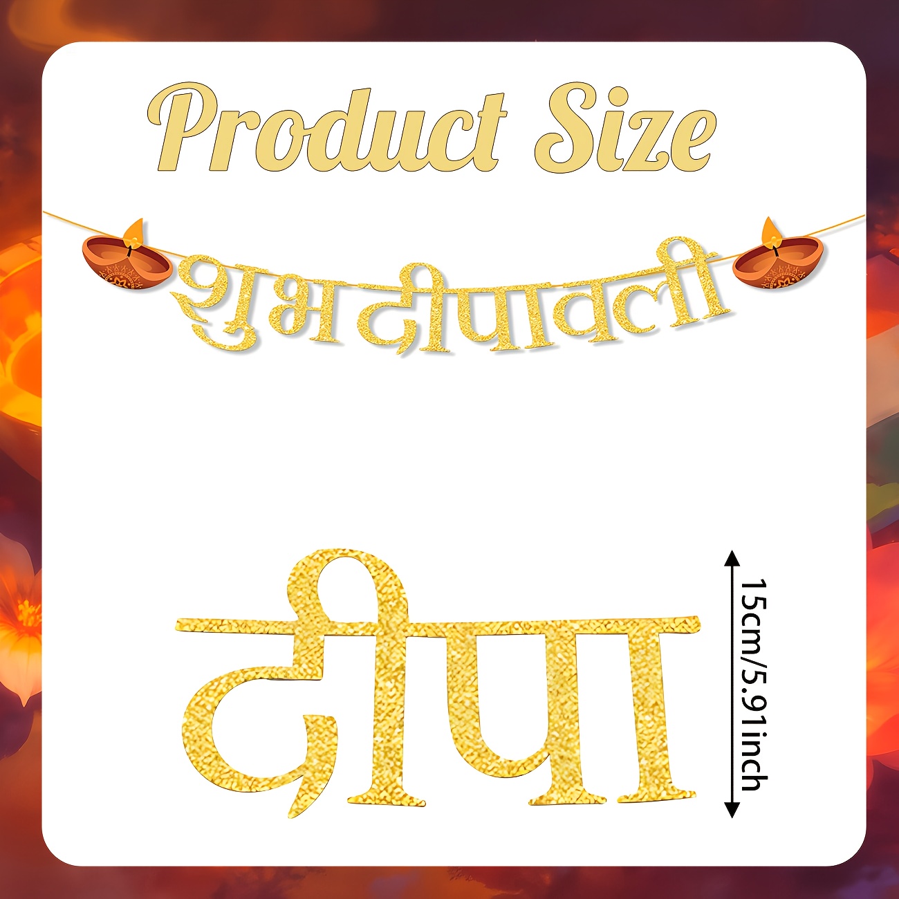 Diwali Party Decorations Happy - Party Banner Gold ulasan dan harga