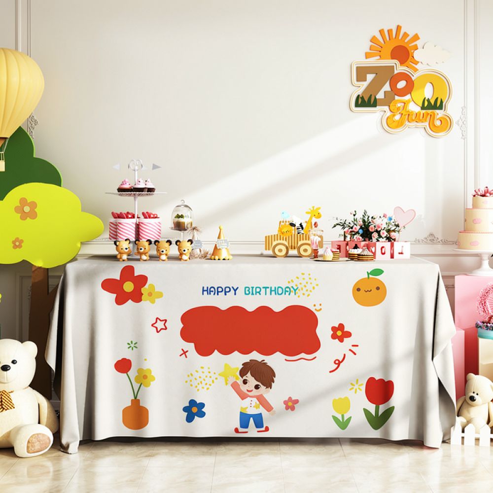 Festive Tablecloth Birthday Pa - Dessert Table Backdrop ulasan dan harga