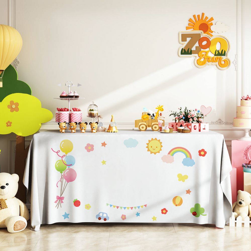 Festive Tablecloth Birthday Pa - Dessert Table Backdrop ulasan dan harga